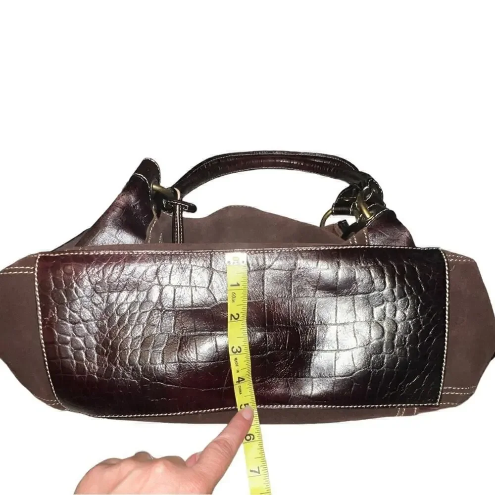 ▶️ Fossil ◀️ Brown Leather Croc Embossed, Suede